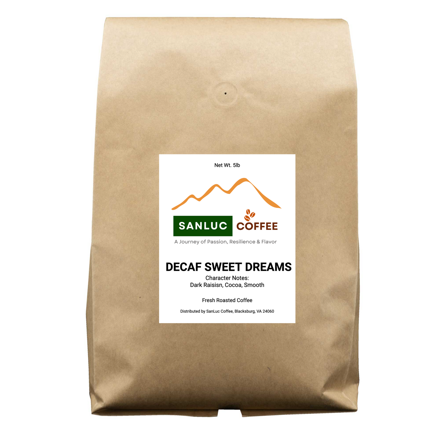5 lb Decaf whole bean